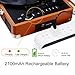 Musitrend Bluetooth Record Player Portable Suitcase Turntable with Built-in Speakers, USB/SD Recorder, Rechargable Battery, Headphone Jack, RCA line Out, Brownthumb 4