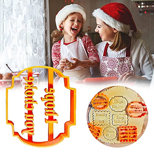8Pcs Cookie Molds with Good Wishes,Cookie Molds with Rude Sayings Cuss Words, Funny Cookie Molds, Used for DIY Baking Cake Biscuit Desserts