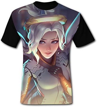 AZALEASA Men's Cool Sarcastic Novelty Graphic Mercy-Overwatch T Shirt