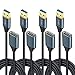 OKRAY USB Extension, 4 Pack 6Ft USB 3.0 Extension Cable Braided A Male to A Female Extender Cable Cord with Durable Gold-Plated Metal Connector Compatible USB Flash Drive, Keyboard, Printer (Black)