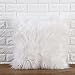 Dreamaker Luxury Soft Fluffy Cushion Cover Pillowcase, Faux Fur Throw Pillow Covers Fuzzy Cushion Cover, Decorative Throw Pillows Covers, 18X18 inches (Ivory White, 2 Pack)