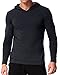 PODOM Men's Long Sleeve T Shirt Hoodies Lightweight Pullover Thin Tee Shirts Cotton V Neck Tops Dark Grey L