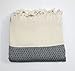 Paramus 100% Turkish Cotton Turkish Peshtemal Hamam Towel Wrap Pareo Fouta (37x 70) (Black, 1)
