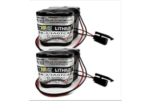TOP BATTERY SOLUTIONS 2PC Allen Bradley A06B-6114-K504, FANUC BR-2/3AGTC4A, PLC Battery BR-2/3A4F Replacement Battery