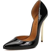 MAIERNISI JESSI Unisex Men's Women's D-Orsay Pointed Toe Stiletto Super High Heels Slip on Pumps