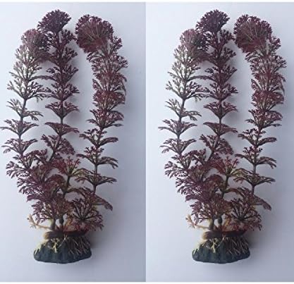 2 Pack of 7.5 inch Red Cabomba Artificial Plant for Tropical Fish Aquariums & Terrariums & Betta Fish!