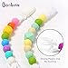 Teether Pacifier Clips - (2 Pack) Silicone Pacifier Holders for MAM, Nuk & Soothie - Fun, Colorful and BPA-Free Unisex Pacifier Holder (Rainbow Heaven + Calming Green)