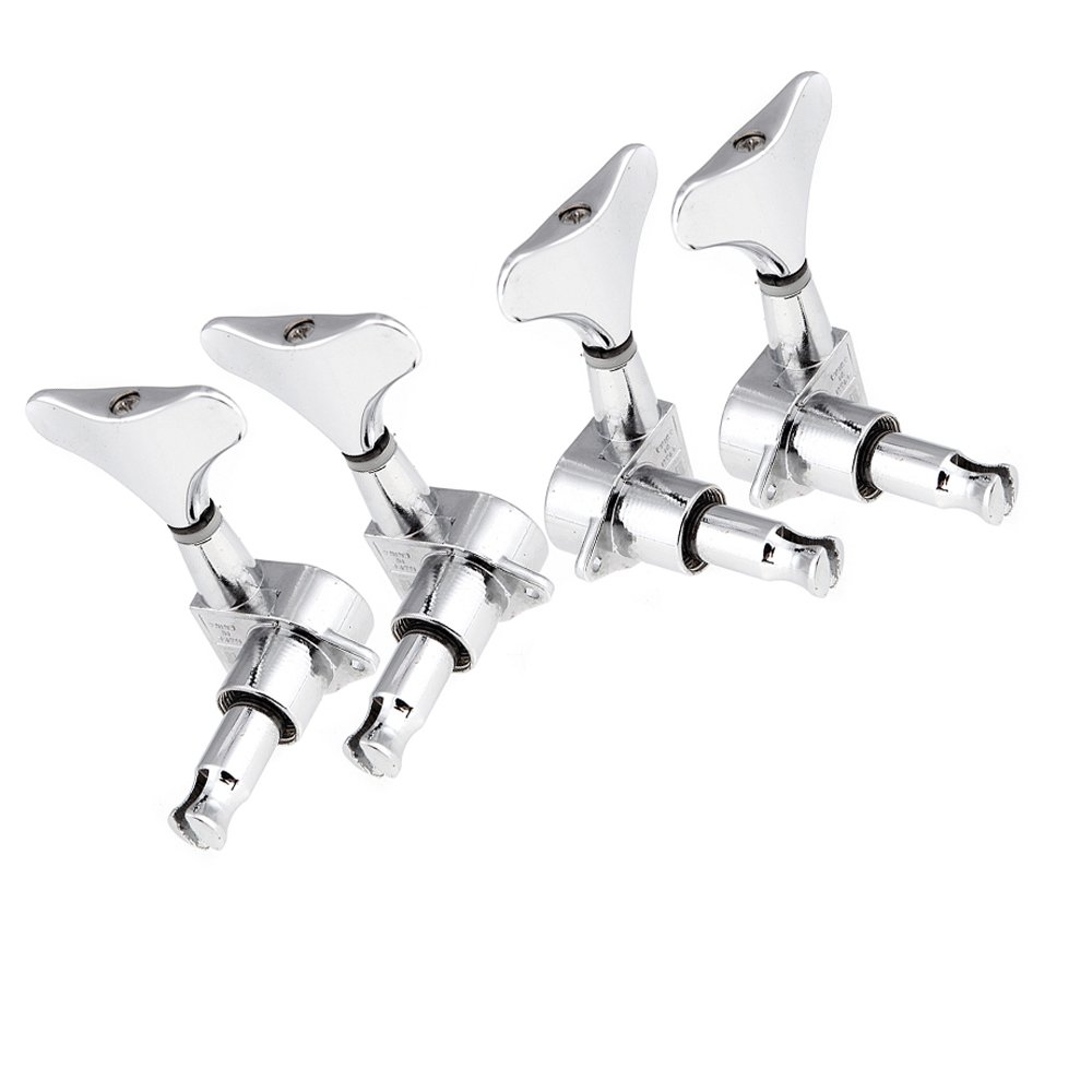 Btuty 4 Chrome Sealed Tuning Pegs Tuners Machine Heads for Bass Guitar 2L+2R