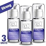 Pack Of 3 - Hyaluronic Acid Serum for Face - 180 Cosmetics - Face Lift Skin Serum for Face and Eyes - Pure Hyaluronic Acid - Hydrating Serum - Anti Aging - Anti Wrinkle - Wrinkles and Fine Lines