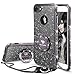 OCYCLONE Cute iPhone 6s Case, Cute iPhone 6 Case, Glitter Luxury Bling Diamond Rhinestone Bumper with Ring Grip Kickstand Protective Thin Girly iPhone 6s Case/iPhone 6 Case for Women Girl - Black