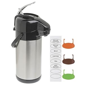 HUBERT Airpot Coffee Dispenser with Lever Lid, Thermal 2.5 Liter