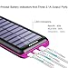 Portable Charger 24000mAh Solar Power Bank, 2 Input & 3 Output USB Phone Charger,ALLSOLAR External Battery Pack, iSmart 2.0 Tech Fast Charging for iPhone,iPad & Samsung Galaxy & More - Purple