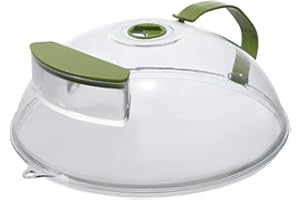 10 Inch Microwave Cover with Handle, Water Steamer Diversion Groove & Adjustable Vent for -, Mess- Reheating – PC Kitchen Gad