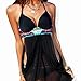 Walume Womens Halter Neck Bikini Set Push-up Padded Bra Swimsuit Large Black