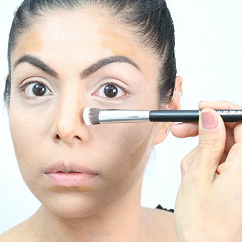 Contouring Brush: Flat Angle Makeup Brush Best for Precision Contouring & Brow Definition (Small, Synthetic) - Beauty Junkees