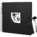 INNOCHEER Photo Album - Self Adhesive 80 Black Pages, Large Scrap Book Wedding Guest Book for DIY Anniversary Travel Memory Scrapbooking (Black 10X10)
