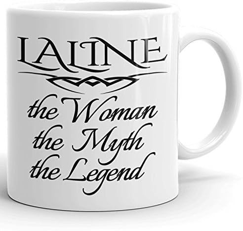 Laline  Mug - The Woman The Myth The Legend - for Coffee, Tea &amp; Chocolate - 11oz White Mug