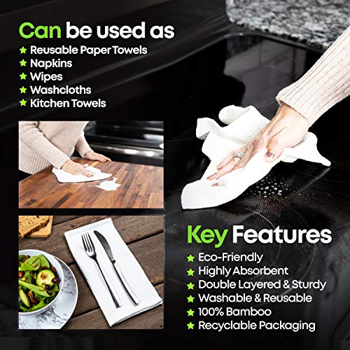 Reusable-Paper-Towels-Washable-Unpaper-Towels-Eco-Friendly-Sturdy-Super-Absorbent-Organic-Bamboo-Paper-Towel-Alternative-Perfect-for-Reusable-Napkins-Washcloths-Zero-Waste-Towels-for-Kitchen
