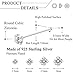 Sllaiss 8Pcs 22G Sterling Silver Nose Rings Studs Round Crystal Nose Body Piercing Jewelry 1.5mm 2mm 2.5mm 3mm