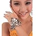 Sealike Beautiful Belly Dance Gold Triangle Bracelet Gypsy Jewelry Coin Bracelet Hand Decoration Wrist Bangle Ring with a Stylus (Silver)