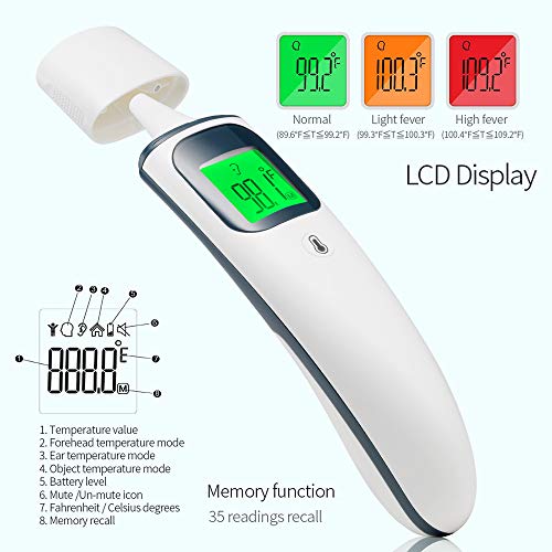 【Upgraded】Firhealth Medical Forehead and Ear Thermometer, Professional Infrared Digital Fever Thermometer with Clinical Accuracy, 1s Fast Reading for Infant,Baby,Kids and Adults - Thumbnail 4