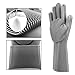 LHome Magic Silicone Dishwashing Scrubber, 2 in 1 Reusable Rubber Gloves, Heat Resistant Kitchen Tool for Household, Dish Wash (Short)