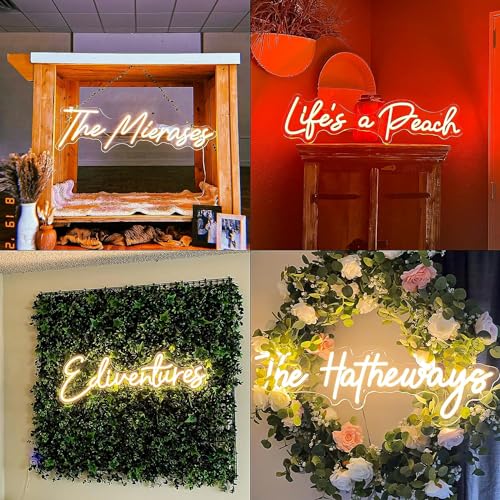 Personalised LED Light Signs, Custom Neon Signs, Custom Neon Sign for Wall Decoration, Personalised Luminous Signs, Light Signs for Wedding, Birthday (26 cm - 152 cm Length)
