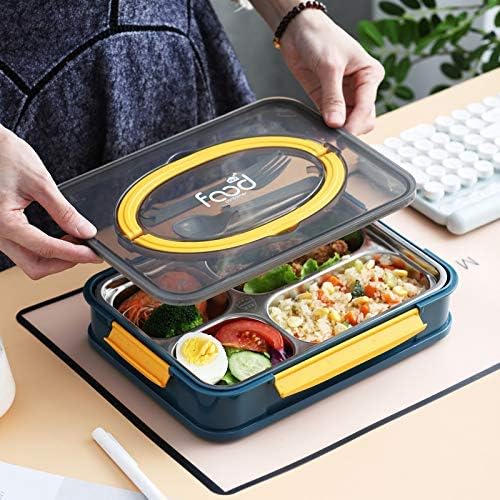 Delgeo Caja Bento, Fiambrera de Acero Inoxidable de 1 litro ...