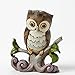Jim Shore Heartwood Creek Mini Owl on Branch Stone Resin Figurine, 3.25”