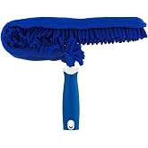 Unger Connect and Clean Microfiber Ceiling Fan Duster, Household Cleaning Supplies to Trap Dust and Dirt, Reusable and Machine Washable Sleeve, Compatible with Threaded Poles for Higher Access