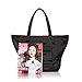 Toupons Large Roomy Tote Beach Bag Waterproof Nylon Gym Tote Bag Shopper Bag (Black)