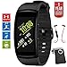 Samsung Gear Fit2 Pro Fitness Smartwatch - Black, Small (SM-R365NZKNXAR) + Fusion Bluetooth Headphones + Gear Black Jacket Case + 1 Year Extended Warranty
