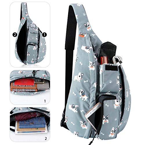 KAMO Sling Backpack - Travel Rope Bag Crossbody Pack for Women Men Teens - Waterproof Outdoor Shoulder Backpack for Trekking Bicycle Sport Hiking Camping