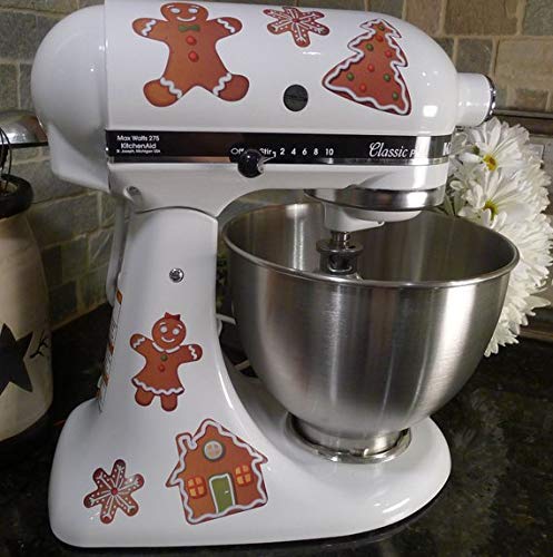 Gingerbread Men Cookie Assortment Christmas Holiday Kitchen Decal Kit Mixer Machine Art Wrap