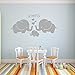 Large Cute Elephant Family with Hearts Wall Decals Baby Nursery Decor Kids Room Wall Stickers, (Large)40''W x19''H, Grey