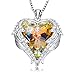 NEWNOVE Butterfly Love Heart Necklaces for Women Necklace Jewelry Gifts for Her on Anniversary/Christmas/Birthday Gifts for Women Mom Grandma Wife (Yellow)