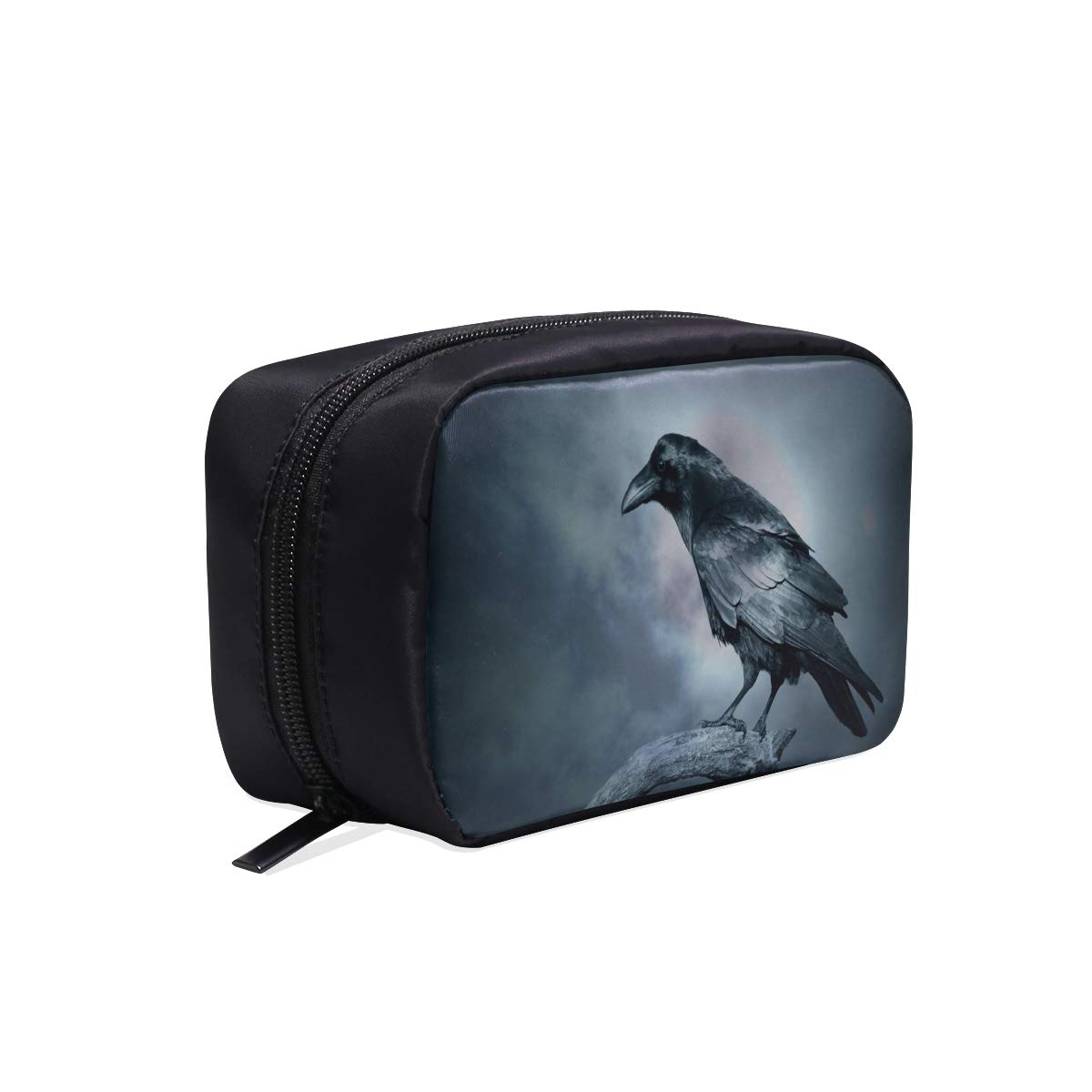 Black And Terrible Crow Portable Travel Makeup Cosmetic Bags Organizer Multifunction Case Small Toiletry Bags For Women And Men Brushes Case