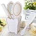 Dolovemk Girls Hair Brushed and Comb Mirror Set with Storage Holder, Classical Vintage Princess Style for Hair Makeup Dressing (White)