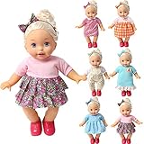 bbww Set of 6 Handmade Lovely Baby Doll Clothes Dress Outfits Costumes for 14-15-16 Inch American Girl Cloth Holiday
