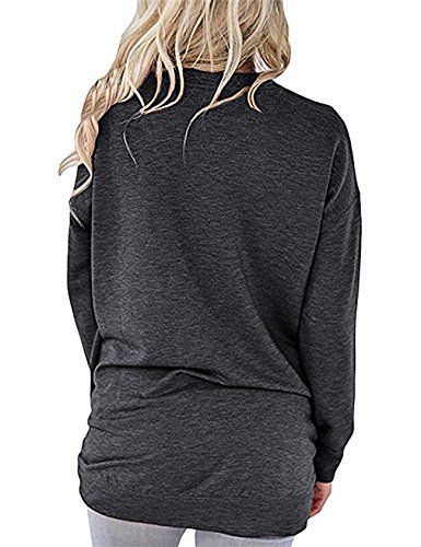 UXELY Pullover Shirts, Lady Long Sleeve Flattering Tops For Women,Black 2XL
