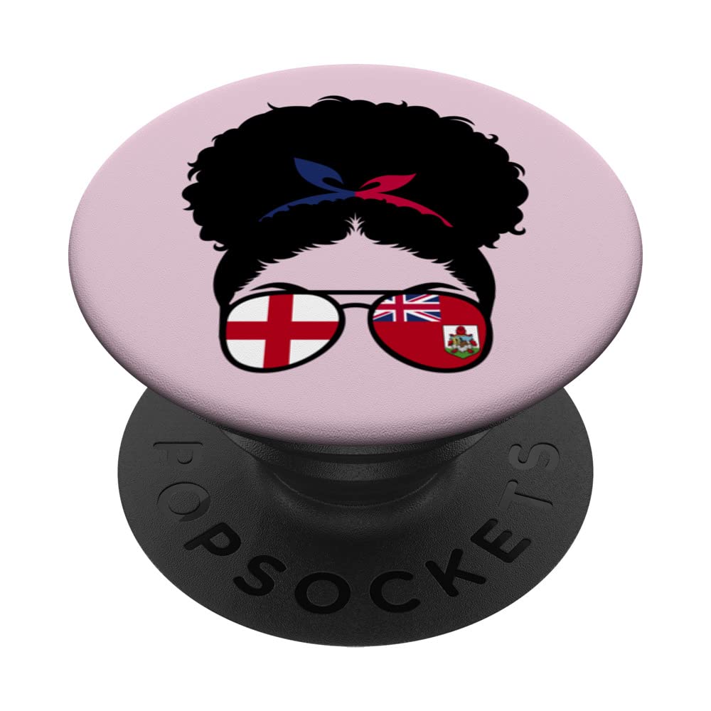 England and Bermuda Mix Afro Hair Half English half Bermudan PopSockets Swappable PopGrip