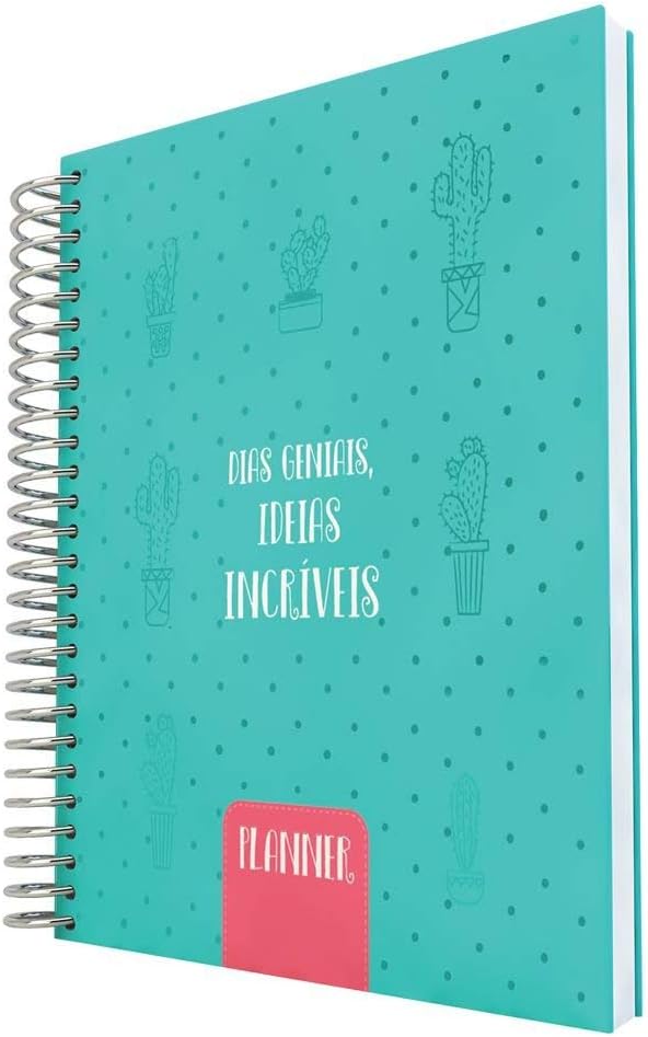 Planner Cacto A5, com 96 folhas