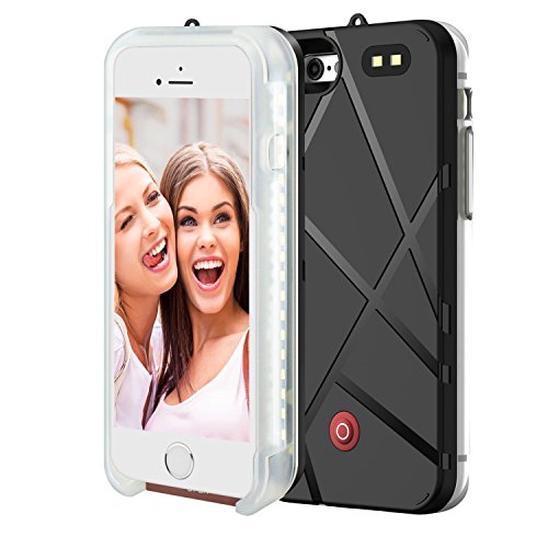ONTA LED Illuminated Power Bank Battery Charger Cell Phone Case Cover for  iPhone 6/6s，Light Up Luminous Selfie Cell Phone Cover for Inch