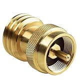 SHINESTAR 1lb to 20lb Propane Tank Adapter, 1lb Propane Adapter for Disposable Throwaway Cylinder, Connector Appliance Designed for 20 or 30 Pound LP Gas Steel Bottle, Solid Brass