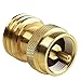 SHINESTAR Propane Tank Adapter 1lb to 20lb, Steak Saver for Disposable Throwaway Cylinder, Solid Brass