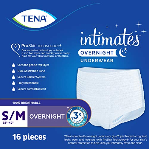 TENA Intimates Incontinence Underwear for Women, Overnight, Small