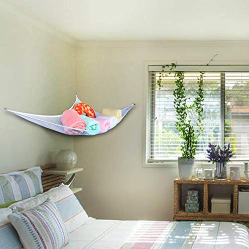 Fiaya Jumbo Toy Hammock-Toy Storage Hammock Net Organizer, Best for Keeping Rooms Clean-Ships from USA (White, L)