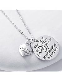 Blerameng The Love Between a Grandmother and Granddaughter(Grandson) is Forever and I Love You Forever Pendant Necklace