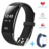 Fitness Tracker/Smart Bracelet, Hobest Smart Watch Waterproof Pedometer Activity Tracker with Sleep Monitor, Heart Rate Monitor, Blood Pressure/Oxygen Monitor Bluetooth 4.0 for IOS & Android