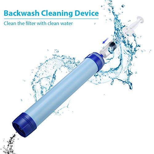 Mersuii 25.6 Ounce Filtered Water Bottle, BPA Personal Water Filter Bottle for Camping,Hiking(Water Filter Bottle)